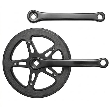 152mm x 3/32 x 40T Junior Chainwheel Set - Diamond Taper, Double Plastic Guard, Black