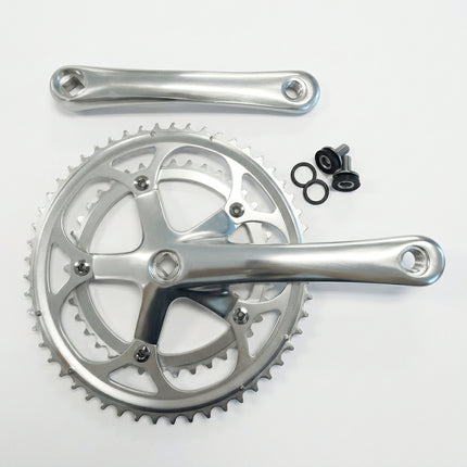 170mm x 39/53T Road Chainwheel Set - Diamond Taper, 130mm BCD, Replaceable Chain Ring, Silver