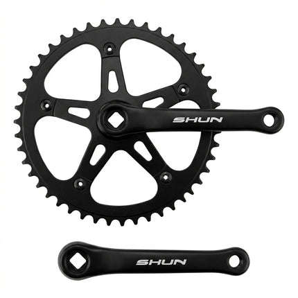 170mm x 3/32 x 44T Single Speed Chainwheel Set - Diamond Taper, Steel, Black
