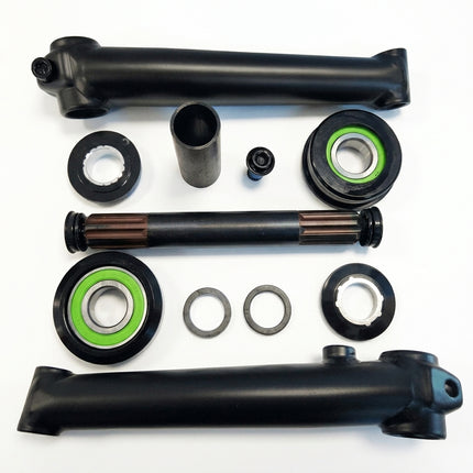 3 Piece BMX Crankset - 175mm, 19 x 8T - USA Type, Sealed Bearing