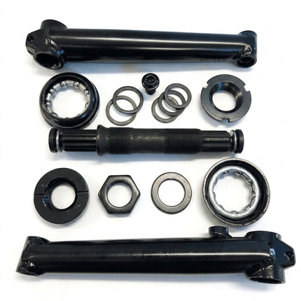3 Piece BMX Crankset - 175mm, 19 x 8T, 145mm Spindle - USA Type, Loose Bearing B.B Set
