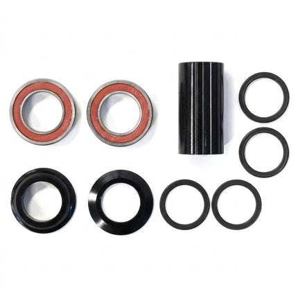 BOTTOM BRACKET SET - For 22mm, Spanish Type, Does NOT Include Spindle, With Sealed Bearings, Set of 8 Pieces, BLACK