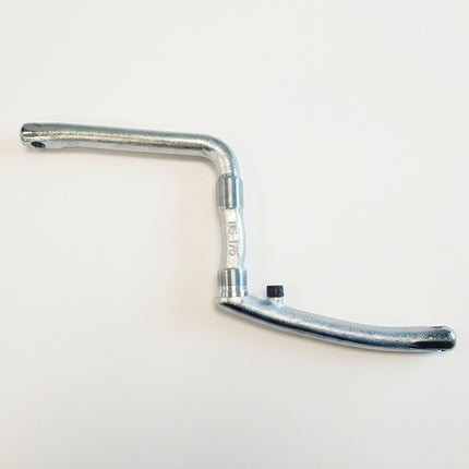 175mm - One Piece Crank With Pivot - Chrome Plated Steel, Silver
