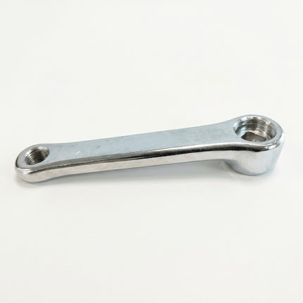 127mm - Left Diamond Taper Crank Arm - 5mm Offset, Silver Chrome Plated Steel