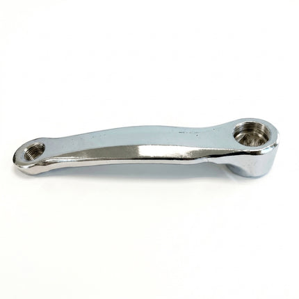 140mm - Left Diamond Taper Crank Arm - 33mm Offset, Silver Chrome Plated Steel