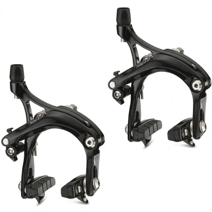 TEKTRO Tektro Caliper Brake Set, 47-57mm Reach, Dual Pivot, Q/R, Forged Alloy, Design For Big Tyres, Recessed, Black (Front & Rear)