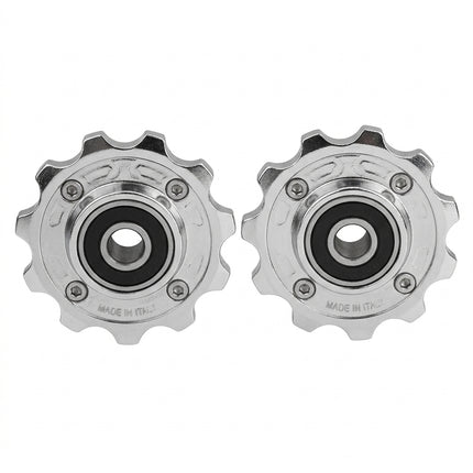 DERAILLEUR PULLEY, Jockey wheel, with Spacers, Sealed Bearings, Copper Bushings, Alloy, 10T (Set 2)