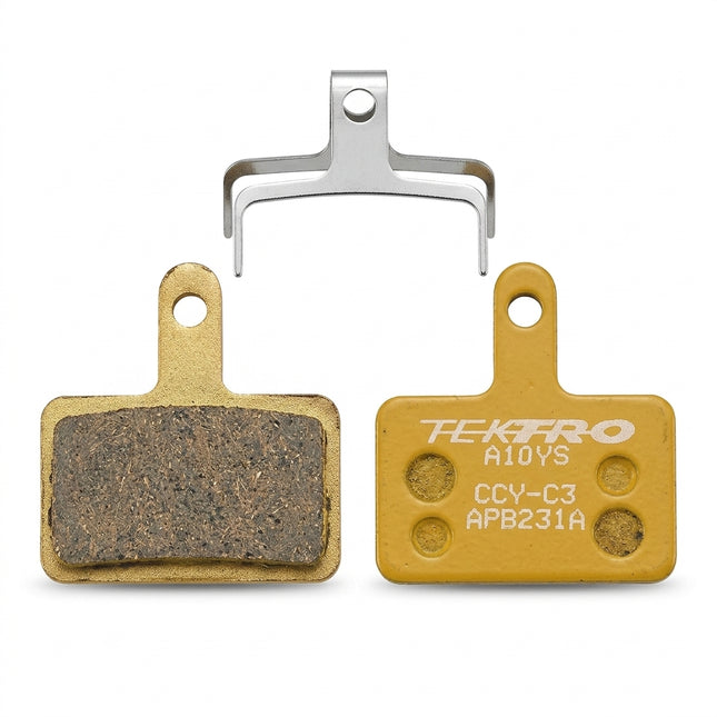 TEKTRO DISC BRAKE PADS - For 2 Piston tektro and shimano Caliper with spring return, semi mettallic type, Yellow, A10YS