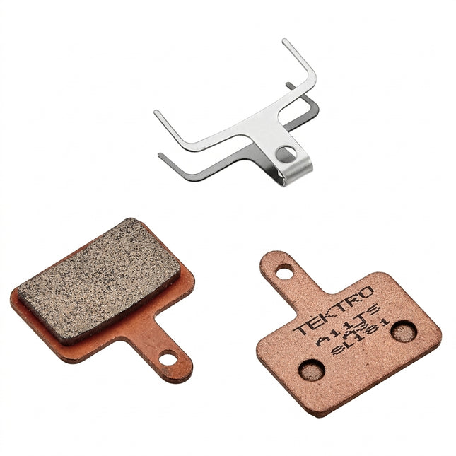 Sorry temp O/S - component material unavailable to Tektro TEKTRO DISC BRAKE PADS - For 2 Piston Caliper with spring return, sintered type, Ti Colour.A11TS
