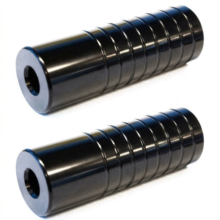 Foot Pegs, 14mm Axle, 38 x 110mm Threadless, Steel, BLACK