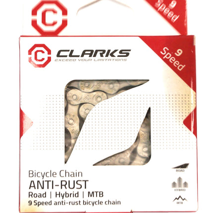 Clarks 9-Speed Bicycle Chain - Silver