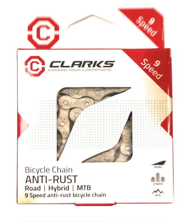 Clarks 9-Speed Bicycle Chain - Silver