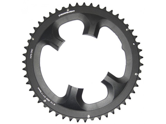 Stronglight Bicycle CHAINRING - ROAD "STRONGLIGHT", 50T, 7075 CNC Black Shimano 5800 - 110mm BCD, 4 Arms for 11 Spd 273955