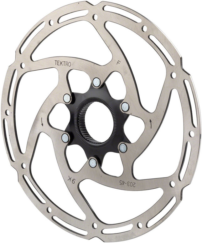 DISC ROTOR - Tektro, CENTERLOCK 180mm, T:2.3mm, stainless, w/o lock ring, black. Use only with 2.3mm calipers