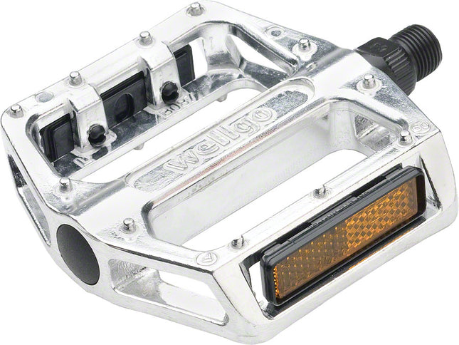 VP BMX One-Piece Alloy Platform Bicycle Pedals - 1/2 Inch Axle, Silver