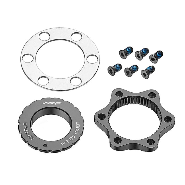 TRP Bicycle Disc rotor adaptor, 6 bolt type. disc rotor to center lock system hub by 15-20mm Thru axle, black.