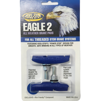 Kool Stop Eagle 2 Threaded Bicycle Rim Brake Pads - Blue
