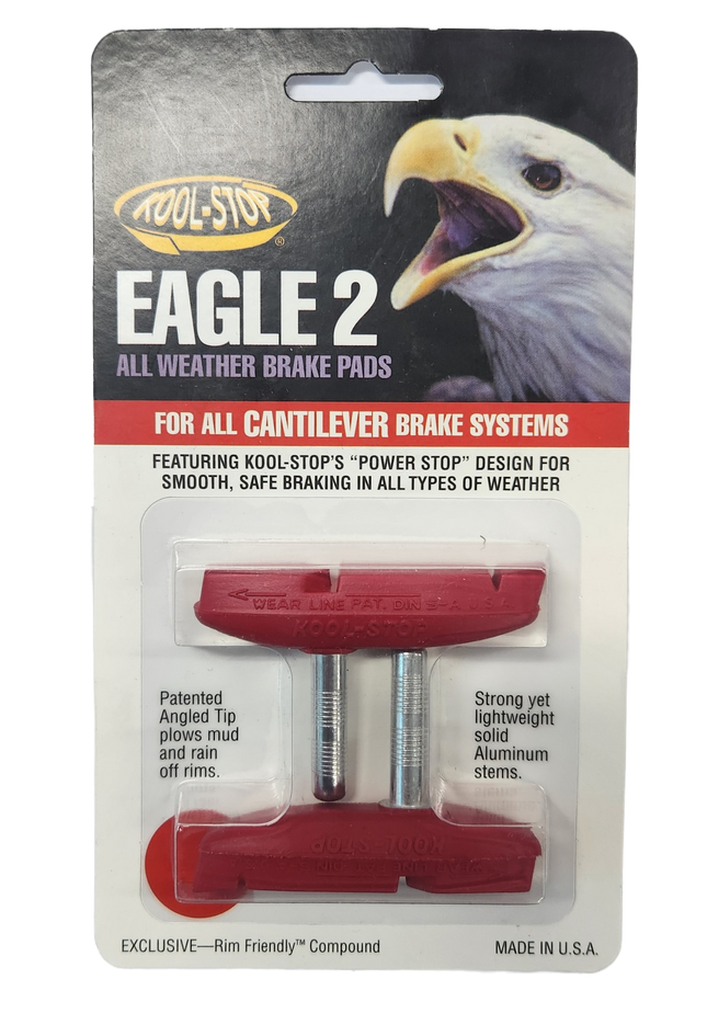 Kool Stop Eagle 2 Bicycle Cantilever Brake Pads - Red