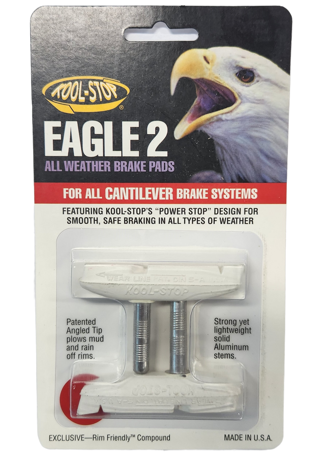 Kool Stop Eagle 2 Bicycle Cantilever Brake Pads - White