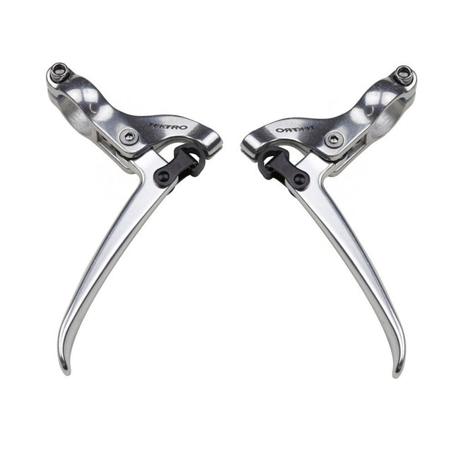 BRAKE LEVERS - Tektro Brake Lever For Flat Bar Road, 3 Finger Type, 22.4mm Clamp, For Canti or Road Caliper, Alloy, Silver/Silver (Sold In Pairs) (FL750)