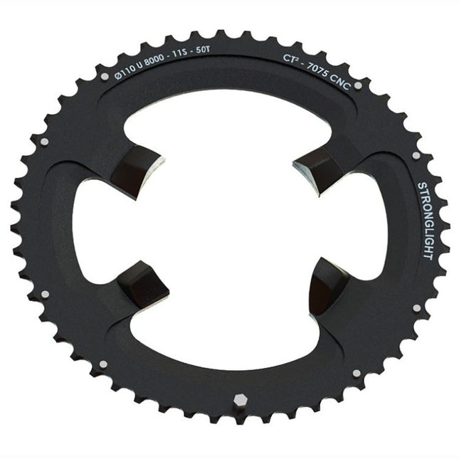Stronglight Bicycle CHAINRING - ROAD "STRONGLIGHT" 50T SHIMANO ULTEGRA - FC-R8000 - FC-R8050 comp.7075-T6CT² (black)11 Speed. 110 BCD. Outer.50 (34)4 arms, Quality Stronglight product
