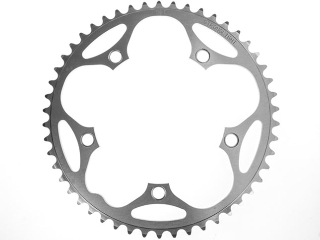 Stronglight Bicycle ROAD CHAINRING, STANDARD TYPE S - 5083 SILVER, 9/10 speed, 130 BCD Outer.50T, 5 arms, A Quality Stronglight product, CHAINRING - 267024 (Does NOT have Pickup Points)