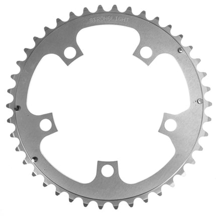 Stronglight Bicycle CHAINRING - ROAD "STRONGLIGHT", 42T, 5083 Silver - 110mm BCD, 5 Hole for 9/10 Spd 266009