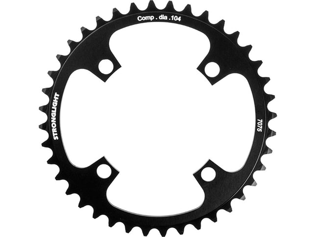 Stronglight Bicycle CHAINRING - E-BIKE "STRONGLIGHT", 42T, 7075 CNC Black - 104mm BCD, 4 Hole. BOSCH Compatible 1st & 3rd Gen. (NOT narrow wide) - 262553