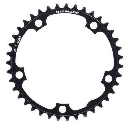 Stronglight Bicycle ROAD CHAINRING, STANDARD TYPE S - 5083 BLACK, 9/10 speed, 130 BCD Inner. 38T, 5 arms, A Quality Stronglight product, CHAINRING - 267075