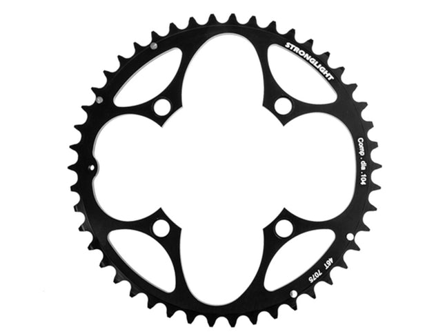 Stronglight Bicycle CHAINRING - MTB "STRONGLIGHT", 46T, 7075 CNC Black - 104mm BCD, 4 Hole for 9 Speed - 262510