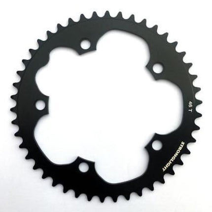 Stronglight Bicycle ROAD CHAINRING, STANDARD TYPE S - 5083 BLACK, 9/10 speed, 130 BCD Outer.46T, 5 arms, A Quality Stronglight product, CHAINRING - 267069 (Does NOT have Pickup Points)
