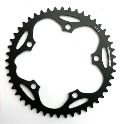 Stronglight Bicycle ROAD CHAINRING, STANDARD TYPE S - 5083 BLACK, 9/10 speed, 130 BCD Outer. 48T, 5 arms, A Quality Stronglight product, CHAINRING - 267070 (Does NOT have Pickup Points)