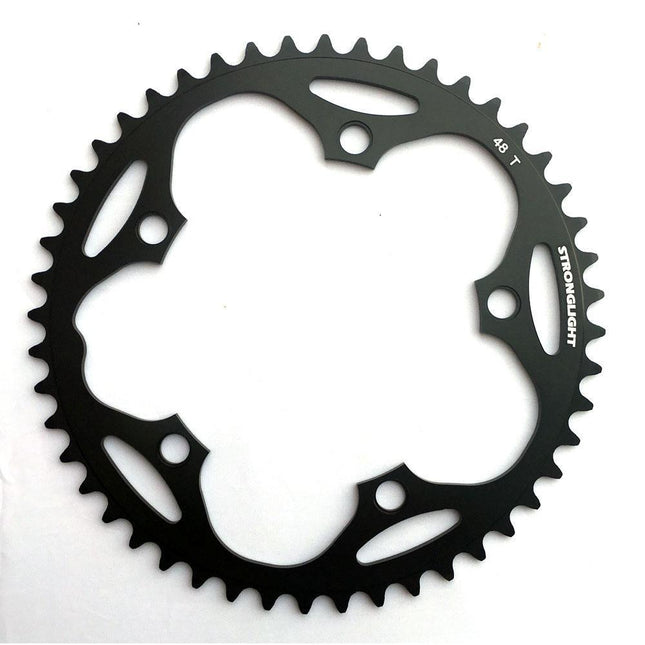 Stronglight Bicycle ROAD CHAINRING, STANDARD TYPE S - 5083 BLACK, 9/10 speed, 130 BCD Outer. 48T, 5 arms, A Quality Stronglight product, CHAINRING - 267070 (Does NOT have Pickup Points)