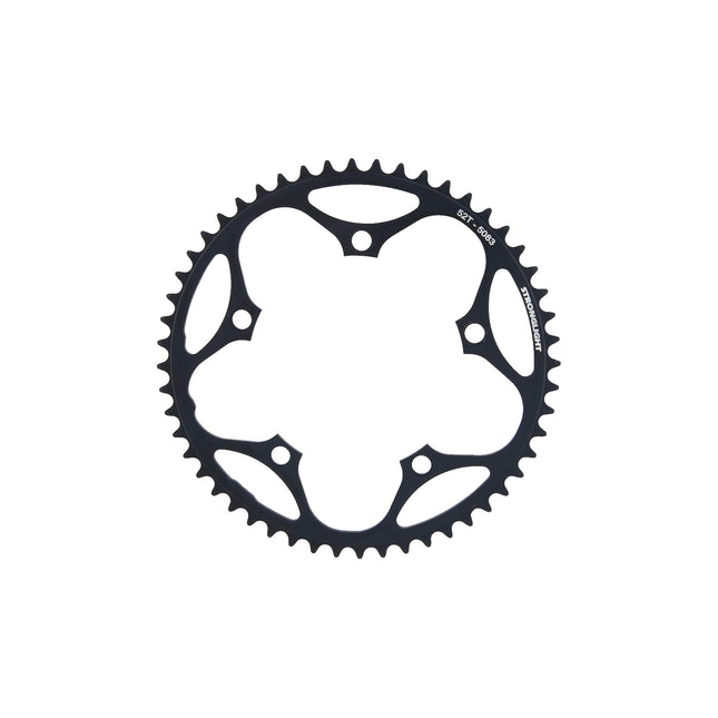 Stronglight Bicycle ROAD CHAINRING, STANDARD TYPE S - 5083 BLACK, 9/10 speed, 130 BCD Outer.52T, 5 arms, A Quality Stronglight product, CHAINRING - 267073 (Does NOT have Pickup Points)