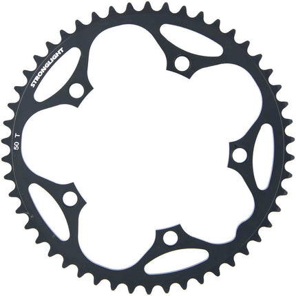 Stronglight Bicycle ROAD CHAINRING, STANDARD TYPE S - 5083 BLACK, 9/10 speed, 130 BCD Outer.50T, 5 arms, A Quality Stronglight product, CHAINRING - 267071 (Does NOT have Pickup Points)