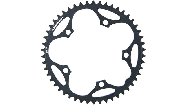Stronglight Bicycle ROAD CHAINRING, STANDARD TYPE S - 5083 BLACK, 9/10 speed, 130 BCD Outer.50T, 5 arms, A Quality Stronglight product, CHAINRING - 267071 (Does NOT have Pickup Points)