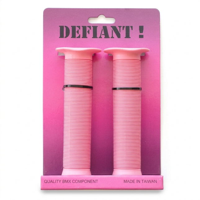 DEFIANT! Grips 147mm PINK, Kratton rubber, open end with plugs