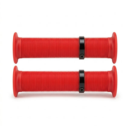 DEFIANT! Grips 147mm RED, Kratton rubber, open end with plugs
