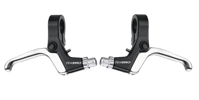 TEKTRO LEVER - V-Brake Levers, sold as a pair, suits Rapidfire shifters, 4 finger, Black/silver lever, for 19mm handlebar Quality Tektro product