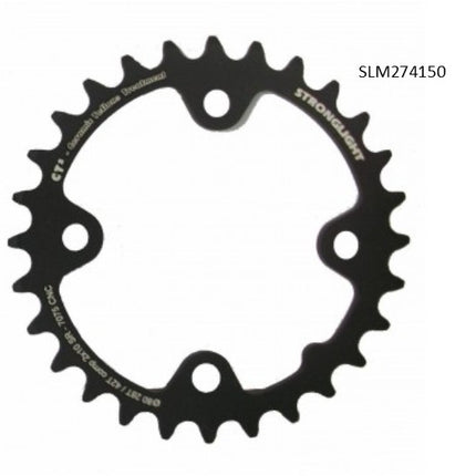 Stronglight Bicycle CHAINRING - MTB "STRONGLIGHT", 27T, 7075 CNC CT2 Black SRAM XX - X7 - 80mm BCD, 4 Hole for 10 Spd (Compatible with Chainring Bolt SL350134)