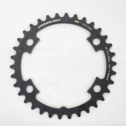 Stronglight Bicycle CHAINRING - ROAD "STRONGLIGHT", 34T, 7075 CNC Black CT2 Shimano Di29000 - 110mm BCD, 4B Hole for 11 Spd