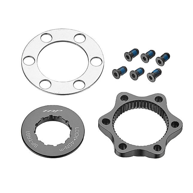TRP Bicycle Disc rotor adapter, 6 bolt type. disc rotor to center lock system hub by 12mm Thru axle, black.