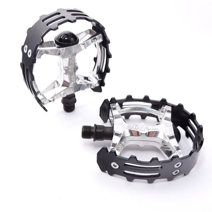 Wellgo PEDALS, BEAR TRAP, ALLOY, 1/2" cr-mo axle, BLACK alloy cage