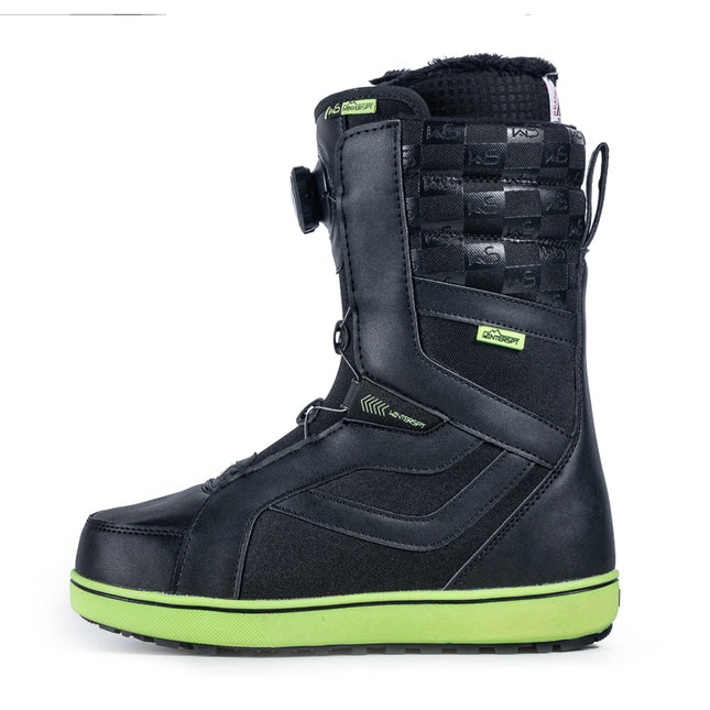 SNOWBOARD BOOTS - S5402 BLACK & GREEN (STEEL WIRE STYLE)