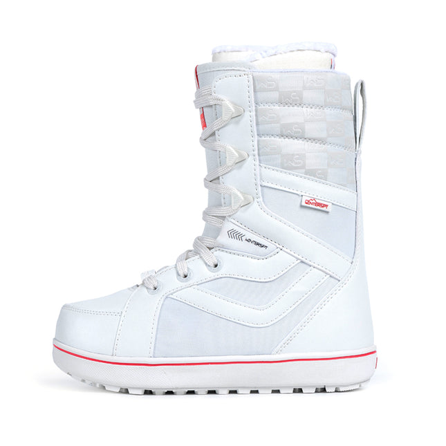 SNOWBOARD BOOTS - W3000 WHITE AND BLACK LACE-UP STYLE