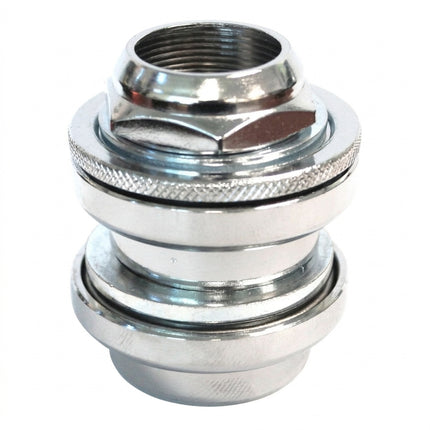 Head Set 1" Threaded for BMX, Steel SILVER CP (21.1 ID, 32.5 OD, 27.0 Crown Race) "NECO" Made in Taiwan