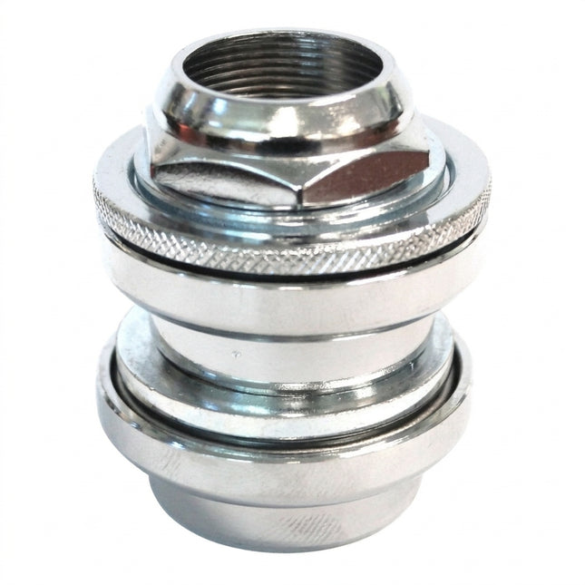 Head Set 1" Threaded for BMX, Steel SILVER CP (21.1 ID, 32.5 OD, 27.0 Crown Race) "NECO" Made in Taiwan