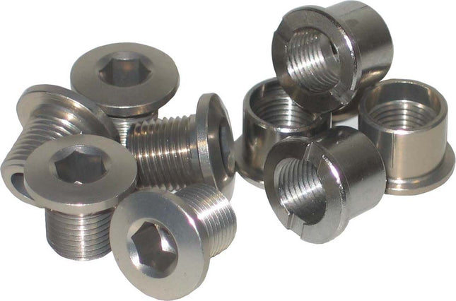 Stronglight Bicycle Chainring Bolt Kits - STRONG, ROAD SCREW FOR DOUBLE (5 ARMS), STEEL, SILVER, - PACK 5 PCE