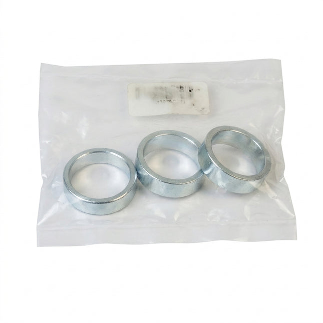 Spacer Set, alloy, SILVER, 1", size 2, 5, 8, & 10mm each x 1