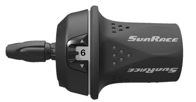 Sunrace 6-Speed Bicycle Twist Grip Shifter with 1850mm Inner Wire - Right Side
